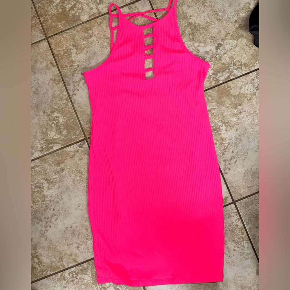 Hot pink Victoria’s Secret sport ribbed bodycon dress